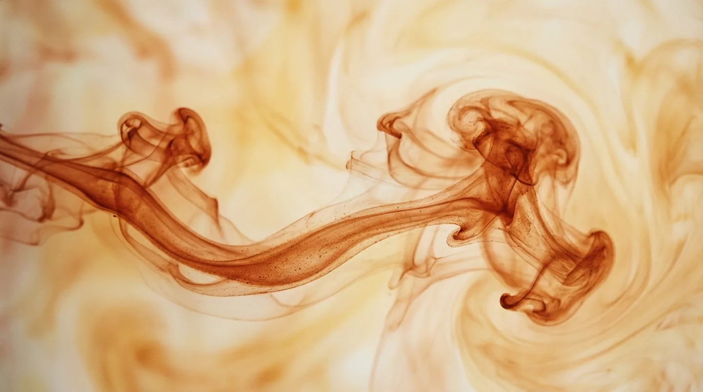 Sienna ink diffusing through clear water