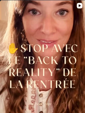 « Stop avec le back to reality de la rentrée »