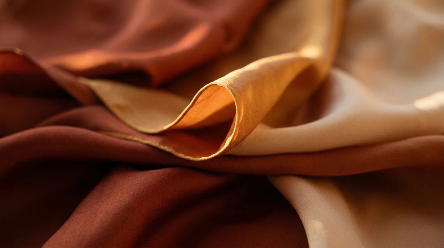 Folds of fabric in low raking light